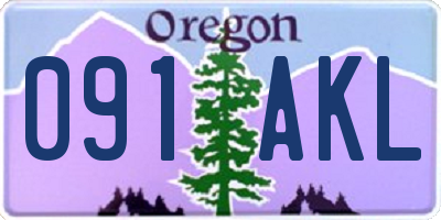 OR license plate 091AKL