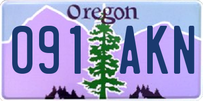 OR license plate 091AKN