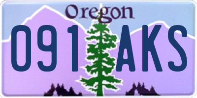 OR license plate 091AKS