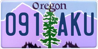 OR license plate 091AKU