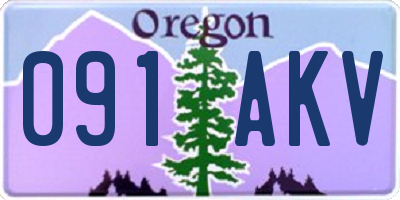 OR license plate 091AKV