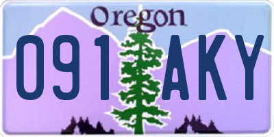 OR license plate 091AKY