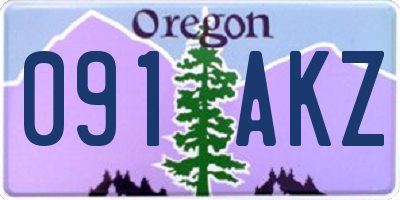 OR license plate 091AKZ