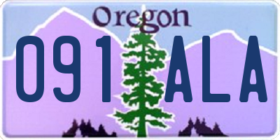 OR license plate 091ALA