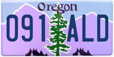 OR license plate 091ALD
