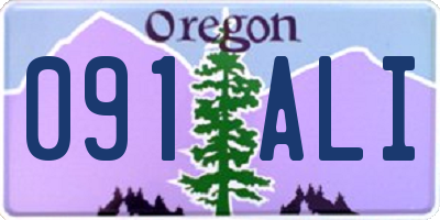 OR license plate 091ALI