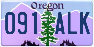 OR license plate 091ALK