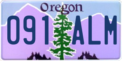 OR license plate 091ALM