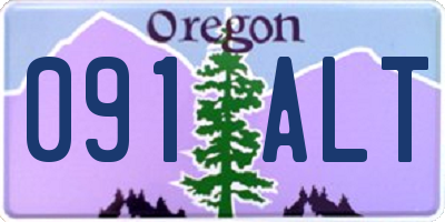 OR license plate 091ALT