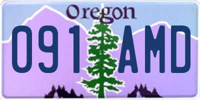 OR license plate 091AMD