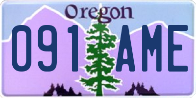 OR license plate 091AME