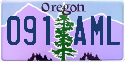 OR license plate 091AML
