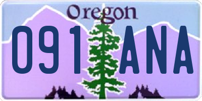 OR license plate 091ANA