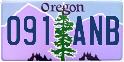 OR license plate 091ANB