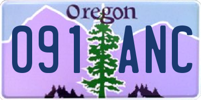 OR license plate 091ANC