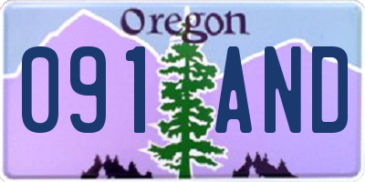 OR license plate 091AND
