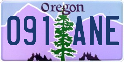 OR license plate 091ANE