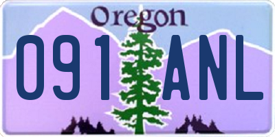 OR license plate 091ANL