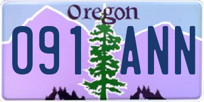 OR license plate 091ANN