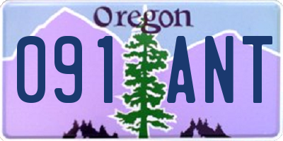 OR license plate 091ANT