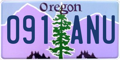 OR license plate 091ANU