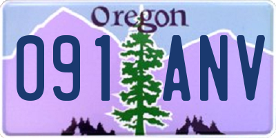 OR license plate 091ANV