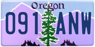 OR license plate 091ANW