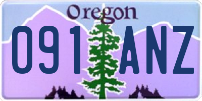 OR license plate 091ANZ