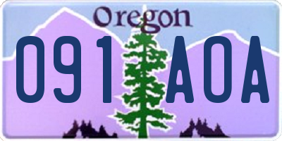 OR license plate 091AOA