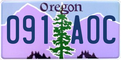 OR license plate 091AOC