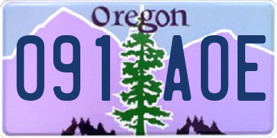 OR license plate 091AOE