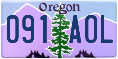 OR license plate 091AOL