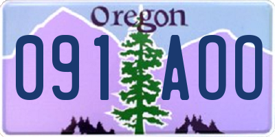 OR license plate 091AOO