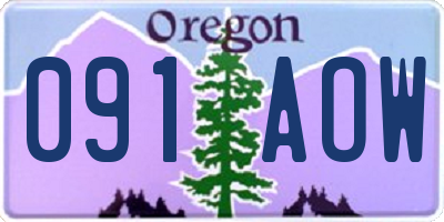 OR license plate 091AOW