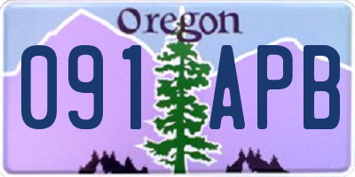 OR license plate 091APB