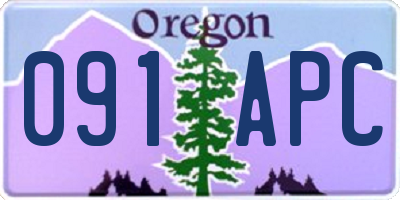 OR license plate 091APC