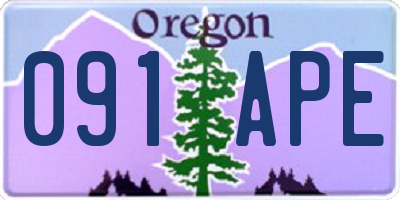 OR license plate 091APE