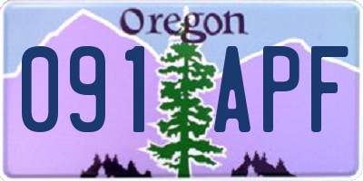OR license plate 091APF
