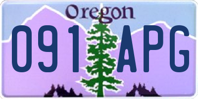 OR license plate 091APG