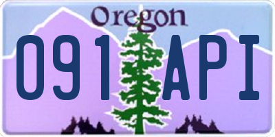 OR license plate 091API