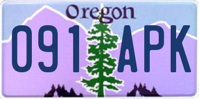 OR license plate 091APK