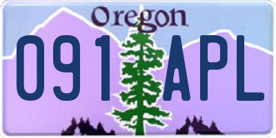 OR license plate 091APL