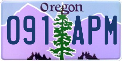 OR license plate 091APM
