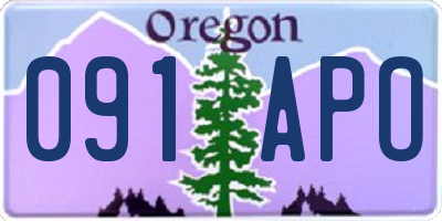 OR license plate 091APO