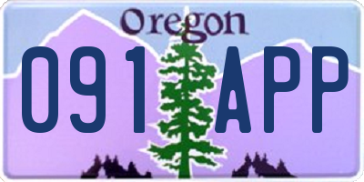 OR license plate 091APP