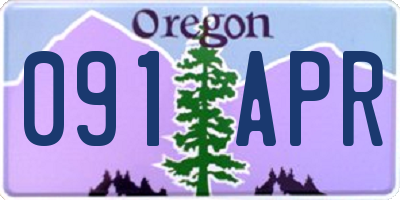OR license plate 091APR