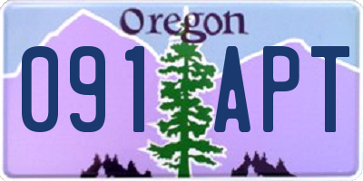 OR license plate 091APT