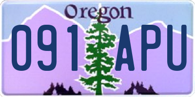 OR license plate 091APU