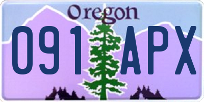 OR license plate 091APX