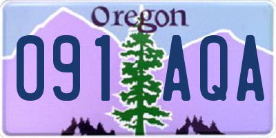 OR license plate 091AQA